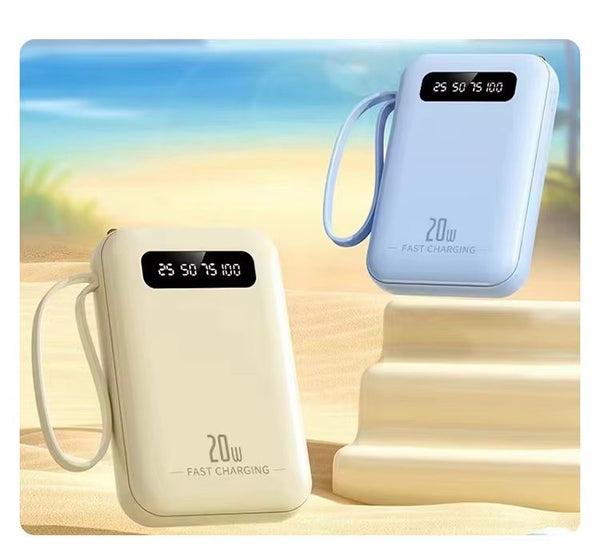 Baterie Portabilă cu Cabluri Integrate